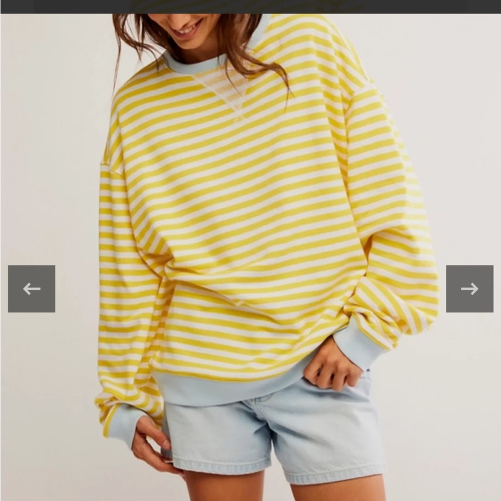 Classic Striped Oversized Crewneck Dandelion